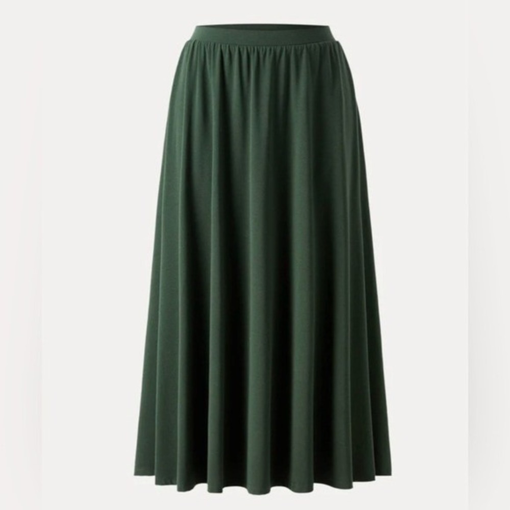 Women's Dark Green Maxi Skirt - Classic Flow NWT